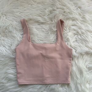 Express Blush Pink Square-Neck Crop Tank